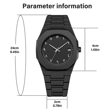 Blvck Arabic Watch – Waterproof Casual Fashion Wristwatch for Men & Women